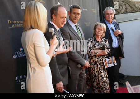 PHILADELPHIA, PA - SEPTEMBER 17: Kevin Doyle, Michael Engler, Rosemary Connors, David L. Cohen, Imelda Staunton and Jim Carter at the Stratus Bar at the Hotel Monaco September 17, 2019 in Philadelphia, Pa Credit ***House Coverage*** Star Shooter/MediaPunch Stock Photo