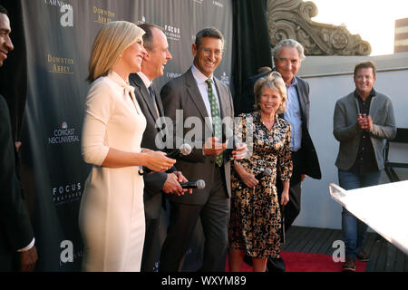 PHILADELPHIA, PA - SEPTEMBER 17: Kevin Doyle, Michael Engler, Rosemary Connors, David L. Cohen, Imelda Staunton and Jim Carter at the Stratus Bar at the Hotel Monaco September 17, 2019 in Philadelphia, Pa Credit ***House Coverage*** Star Shooter/MediaPunch Stock Photo