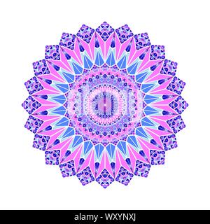 Colorful round triangular pattern mandala - polygonal ornamental circular vector art with triangles Stock Vector