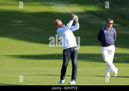 WENTWORTH, ENGLAND SEPT 18TH Glenn Hoddle in action during the BMW PGA Championship Pro Am at Wentworth Club, Virginia Water on Wednesday 18th September 2019. (Credit: Jon Bromley | MI News) Editorial use only, license required for commercial use. Photograph may only be used for newspaper and/or magazine editorial purposes Credit: MI News & Sport /Alamy Live News Stock Photo