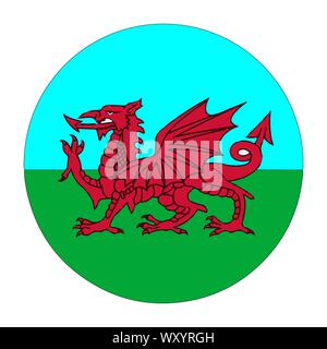 Flag of Wales UK Red dragon, vector illustration eps10. Stock Vector