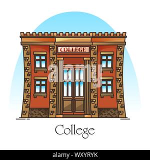 College building or university campus, academy Stock Vector