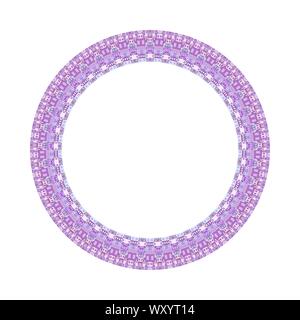 Isolated geometrical mosaic circle border - abstract colorful vector element Stock Vector