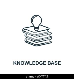Knowledge Base outline icon. Thin line concept element from customer service icons collection. Creative Knowledge Base icon for mobile apps and web Stock Vector