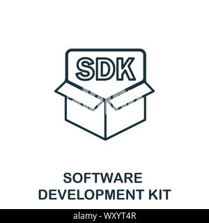 Software Development Kit outline icon. Thin line concept element from customer service icons collection. Creative Software Development Kit icon for Stock Vector