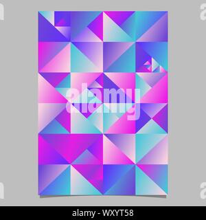 Multicolored geometrical triangle flyer template - polygonal abstract vector stationery background Stock Vector