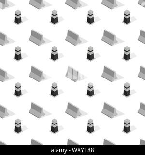 Seamless background from a set of under construction design elements, vector illustration. Stock Vector