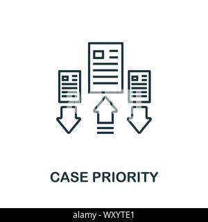 Case Priority outline icon. Thin line concept element from customer service icons collection. Creative Case Priority icon for mobile apps and web Stock Vector