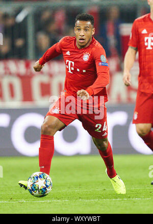 Munich, Germany. 18th Sept, 2019. Corentin TOLISSO, FCB 24 drives, controls the ball, action, full-size, Single action, einzelaktion, with ball, full body, whole figure, cutout, single shots, ball treatment, pick-up, header, cut out, Ganzkoerperaufnahme,  FC BAYERN MUNICH - RED STAR BELGRADE 3-0 UEFA Football Champions League , Munich, September 18, 2019,  Season 2019/2020, group stage ,group B, FCB, Reds, Bavaria, Roter Stern, München, Belgrad © Peter Schatz / Alamy Live News Stock Photo