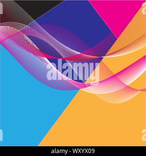 Unusual abstract background with waves of graphics of different colors Stock Vector