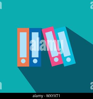 Various colorful files against white background Stock Vector