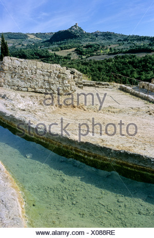 Thermal waters in the Parco dei Mulini, Bagno Vignoni, at ...