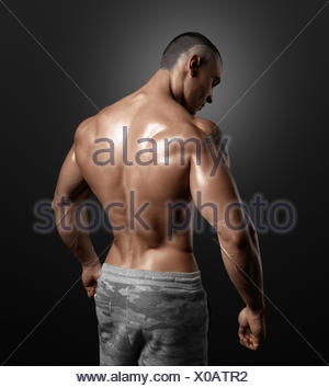 Muscled male model showing his back Stock Photo: 147126492 - Alamy