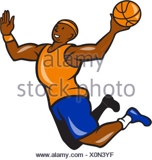 Basketball Player Dunking Ball Cartoon Stock Photo: 103049249 - Alamy