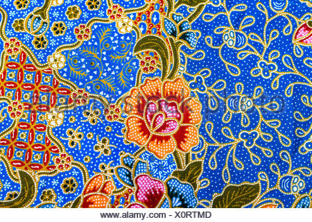  Orange  flowers on batik  fabric Stock Photo 168720006 Alamy