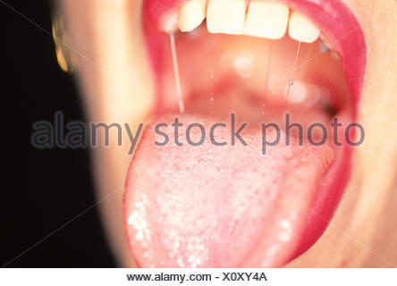 A close up of a woman's mouth wide open, New York, USA Stock Photo ...