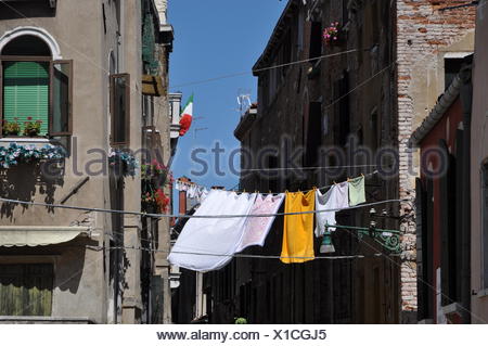 Wasche Haus Venedig Fenster Fassade Hausfassade Tur