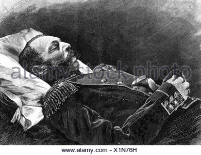 Emperor Alexander II of Russia on his deathbed, 1881, historical Stock ...