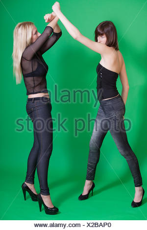 woman women fight fighting action attack defense possession holding ...