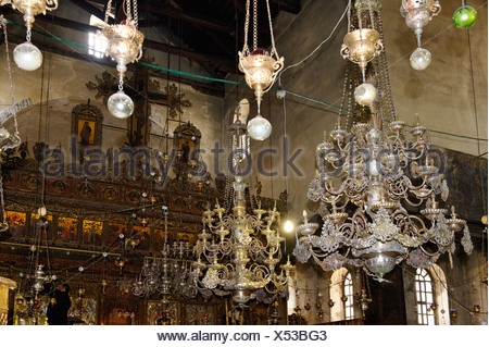 Chandeliers Church Of The Nativity Bethlehem West Bank Israel