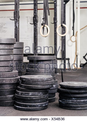 A stack of iron weights Stock Photo: 23547348 - Alamy