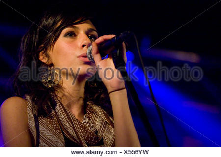 Singer Nicole Zribi aka Djemeia of the Swiss singer and songwriter duo Jones n' Djemeia live in the Knascht Club, Lucerne