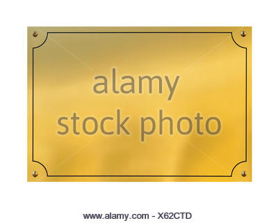 Gold plaque empty isolated with clipping path Stock Photo: 210576807 ...