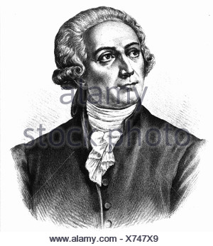 Portrait of Antoine-Laurent de Lavoisier, 1743 - 1794, a French Stock ...