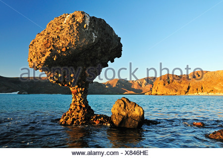 Mushroom Rock, Balandra Beach, near La Paz, Baja California Sur Stock