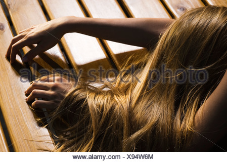 Woman With Hair Covering Face Stock Photo 278088009 Alamy