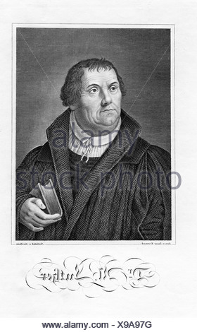 PORTRAIT ENGRAVING MARTIN LUTHER GERMAN RELIGIOUS LEADER REFORMATION ...