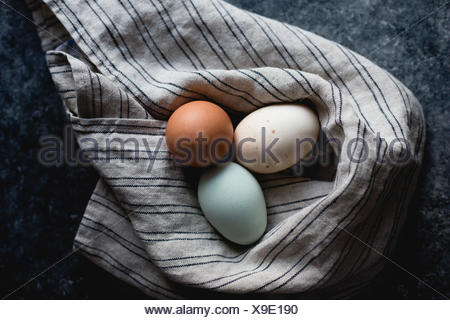 Various colored eggs