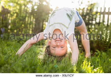 Girl Bending Over Backwards Stock Photo: 28019623 - Alamy