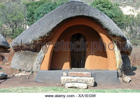 Lesotho traditional house - Basotho huts Stock Photo - Alamy