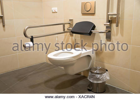 Toilet and handrail for disabled people at the toilet room, safty ...