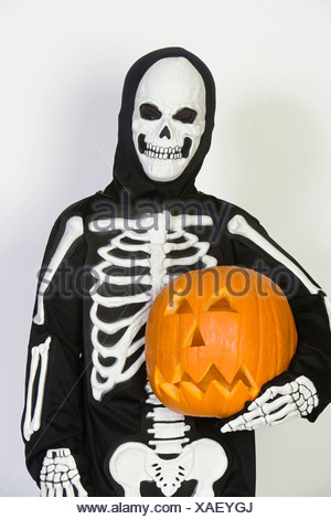 Download Portrait Of Boy 7 9 Wearing Skeleton Mask With Jack O Lantern Stock Photo Alamy Yellowimages Mockups