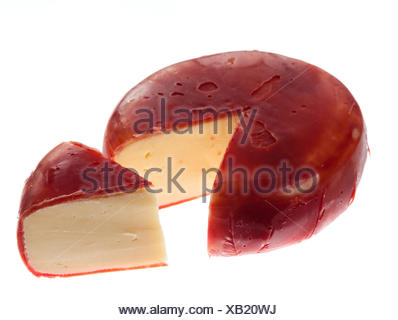 Block Of Dutch Edam Cheese Covered In Red Rind Close Up Stock Photo Alamy