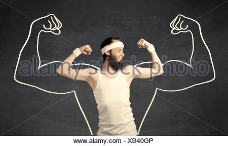 Strong man and weak man illustration Stock Vector Art & Illustration