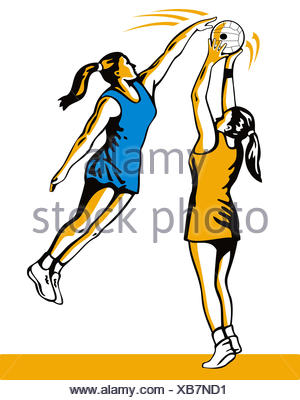 illustration of a netball player shooting defending blocked isolated ...