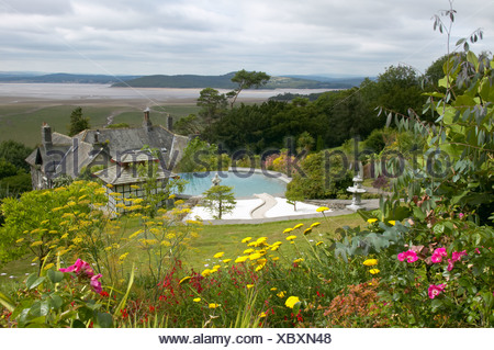 Yewbarrow House garden with exotic planting potting shed ...