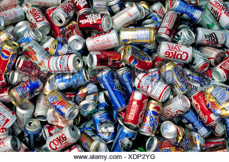 Aluminum cans collected for recycling center Stock Photo - Alamy