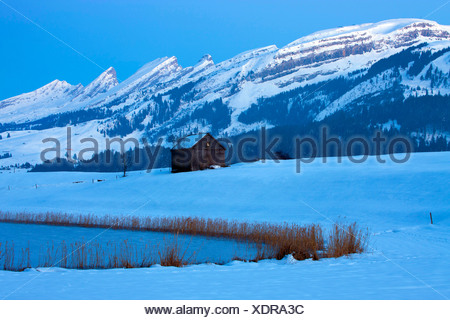 Mountains Churfirsten with snow, Canton of St. Gallen ...