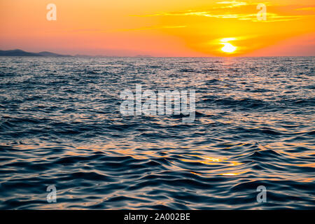 Sonnenuntergang Meer in Zadar, Kroatien Stockfoto