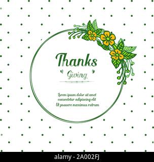 Schmuck der gelben Kranz Rahmen, für Beschriftungen Design der Danksagung. Vektor Stock Vektor