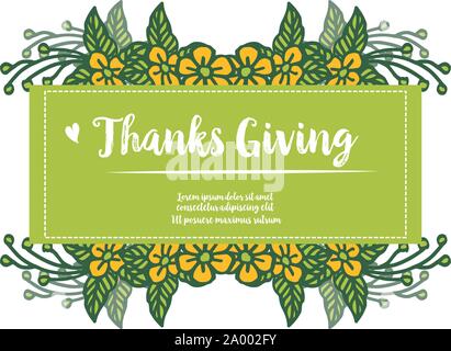 Schmuck der gelben Kranz Rahmen, für Beschriftungen Design der Danksagung. Vektor Stock Vektor