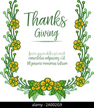 Schmuck der gelben Kranz Rahmen, für Beschriftungen Design der Danksagung. Vektor Stock Vektor