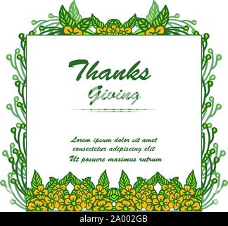 Schmuck der gelben Kranz Rahmen, für Beschriftungen Design der Danksagung. Vektor Stock Vektor
