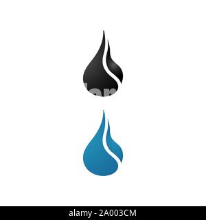 Öl Wassertropfen Logo Design Zeichen Symbol vektor Vorlage Stock Vektor