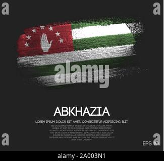 Abchasien Flagge aus Glitzern Pinsel malen Vektor Stock Vektor