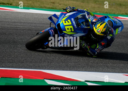 Misano Adriatico, Italien. 15 Sep, 2019. Joan Mir zu fahren seiner Suzuki auf der Strecke der Marco Simoncelli Rennstrecke von Misano Adriatico. (Foto von Luca Marenda/Pacific Press) Quelle: Pacific Press Agency/Alamy leben Nachrichten Stockfoto